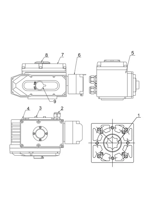 Схема  электрический привод MV-R (материальное исполнение)